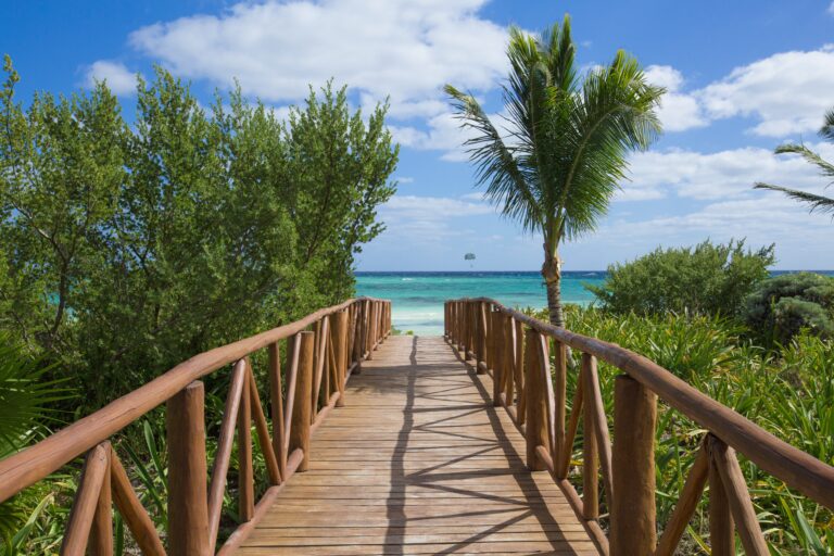 Boardwalk with ocean view.