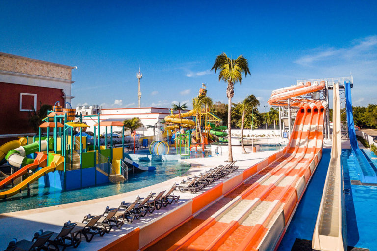 An aerial view of the Hard Rock Riviera Maya waterpark.